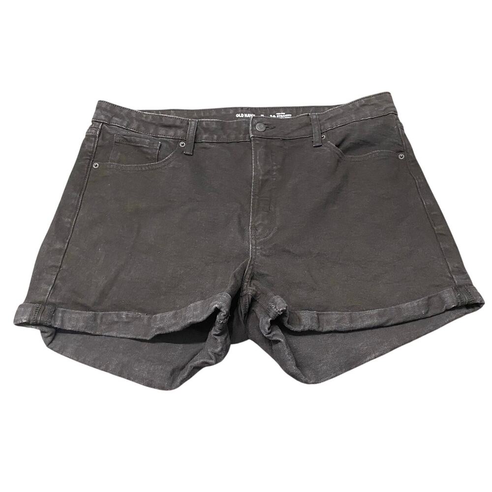 Old Navy Black High Rise OG Straight Denim Shorts‎ Size 18 Spring Break Summer